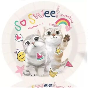 Хартиени чинии с котешки мотив - комплект от 10 броя 143941667 - Реквизит за партита