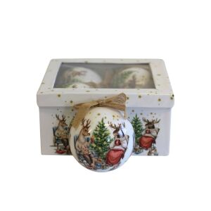 Karácsonyi gömbök rénszarvassal 10cm 4db 143941692 - Karácsony