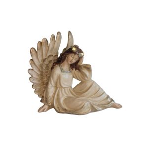 Krém és arany LED-es ülő angyal 50cm 143941702 - Karácsony