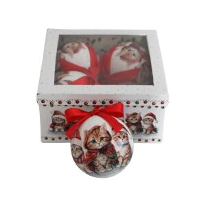 Karácsonyi gömbök cicákkal 10cm 4db 143941711 - Karácsony