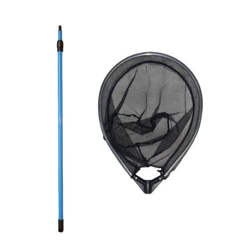 Tavi háló ovál Fekete ritka teleszkópos nyéllel 143947849