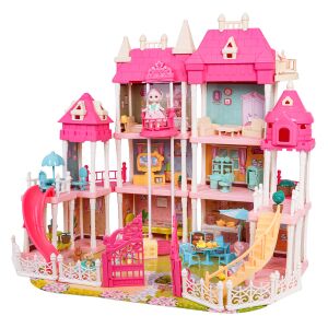 Mega nyári villa - babaház bútorokkal és babákkal