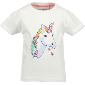 Blue Seven Koszulka Jednorożec biało-kwiatowa 2-3 rok (98 cm)
