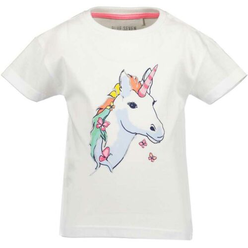 Blue Seven Koszulka Jednorożec biało-kwiatowa 2-3 rok (98 cm) 143948377