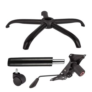 Metall-Balanceplatten-Set 22 cm x 15 cm, Basis 64 cm, Universalrolle und Kolbenzylinder, Gas, für Bürostühle, schwarz, 35 cm 143949649 - Bürostuhl