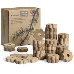 Set 45 Inele Navaris, design floare, protectie haine, lemn cedru, NAV0000101Q003C 143949770 - Gradinarit