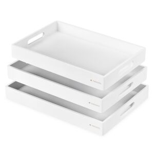 Navaris 3 darabos bambusz tálalótálca készlet fogantyúkkal, összecsukható, 53446.03.02 143949999 - Navaris