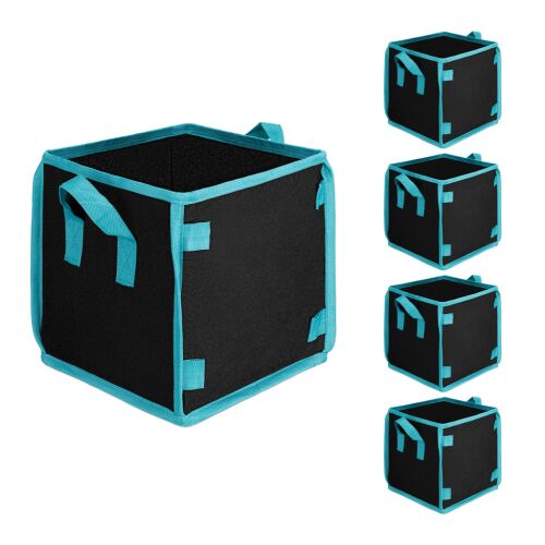 5 db-os négyzet alakú Navaris termesztőzsák szett, 27x27x27 cm, nem szőtt anyag, 54255.01 143950077