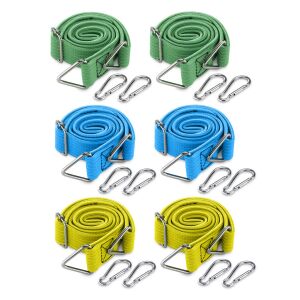 6 darabos Navaris állítható lapos gumikötél készlet karabinerekkel kempingezéshez, 57645.02