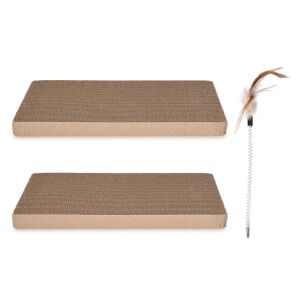 Navaris 2 darabos kaparófából és tollból álló játékkészlet, macskáknak, karton, barna, 46754.03