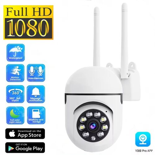 Full HD 1080P PTZ WiFi IP biztonsági kamera mozgásérzékeléssel és kétirányú hanggal