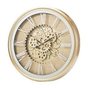 Goldene Vintage-Wanduhr mit Drehmechanismus – Ø 50,7 cm 143950393 - Innenarchitektur