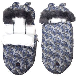 śpiworek spacerówka sanki uszy futerko ocieplane niemowlę 100 cm 143951124 - Śpiwory i torby futrzane