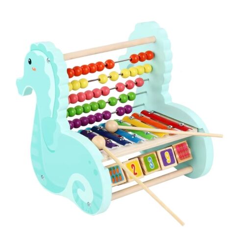 Számoló, kocka és xilofon, fából, 2 éves kortól, Calut de Mare, többszínű