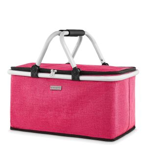 Összecsukható piknikkosár - piknikhez, vásárláshoz, poggyászhoz, rózsaszín, Zagatto, ZG746 143963896 - Piknik kosár