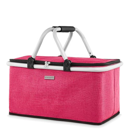 Összecsukható piknikkosár - piknikhez, vásárláshoz, poggyászhoz, rózsaszín, Zagatto, ZG746 143963896