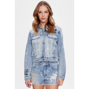 Kurtka jeansowa Guess Stevie W3GN45 XS INTL biało-jasnoniebieska 143964744 - Guess
