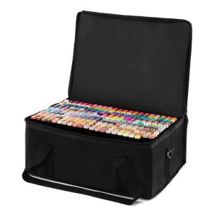 Set mit 262 WePro Store Doppelmarkern, professionell, dünn und dick, Tinte auf Alkoholbasis, Aufbewahrungstasche, mehrfarbig 143964860 - Marker