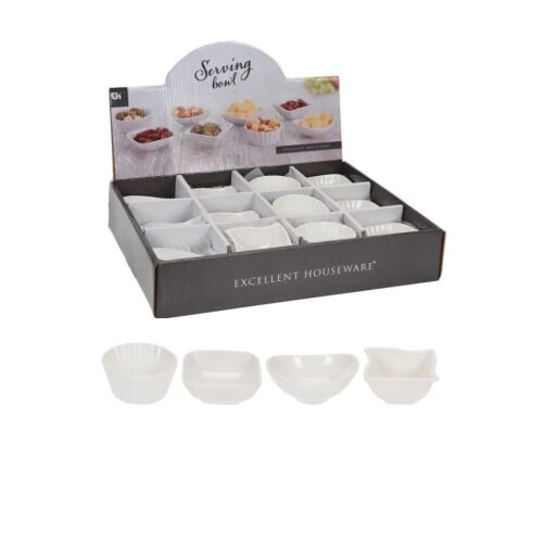 Sada misiek na servírovanie šalátu/omáčok/občerstvenia Excellent Houseware, porcelán, biela