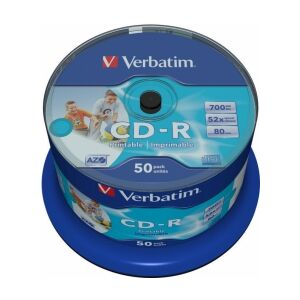 Matricas CD-R AZO Verbatim 700 MB 1x-52x breit bedruckbar ohne ID, 50er-Packung Spindel 143985522 - Beschreibbare CD & DVD