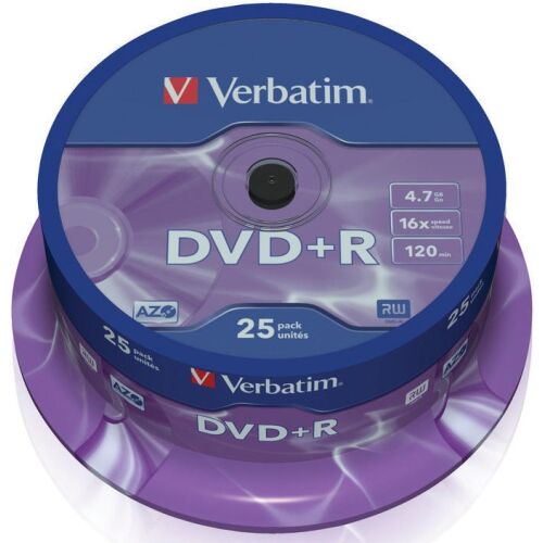 DVD+R Verbatim AZO 4,7 GB, 16x, 25 ks, balenie, vreteno 143985594