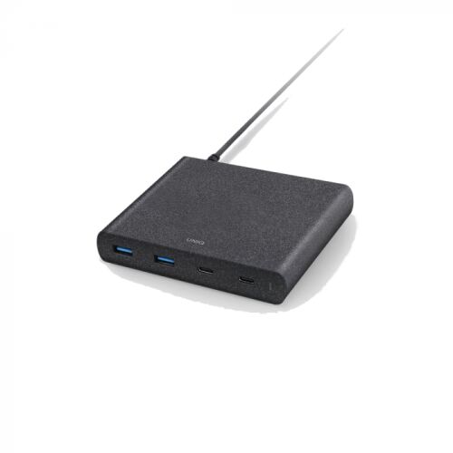 Uniq Surge Hálózati 2x USB-C PD + 2x USB QC 3.0 töltő állomás 90W Fekete (UNI000004-0) 144006592