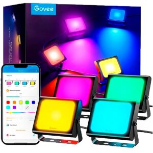 Govee H7060312 LED Smart kültéri RGBIC dekorációs lámpa Reflektor 4 darabos készlet (H7060312)