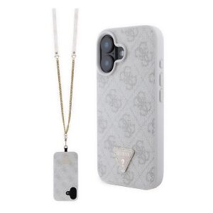 CG MOBILE GUESS CROSSBODY szilikon telefonvédő (ütésállóság, bőr hatású hátlap + vállpánt) RÓZSASZÍN Apple iPhone 16 (GUHCP16SP4TDSCPP) (GUHCP16SP4TDSCPP) 144008481 - Sport telefontok