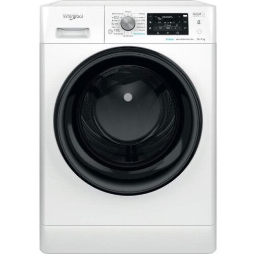 Whirlpool FFWDD1076258B mosó- és szárítógép Szabadonálló Elöltöltős Fehér E (FFWDD 1076258 BV EU)