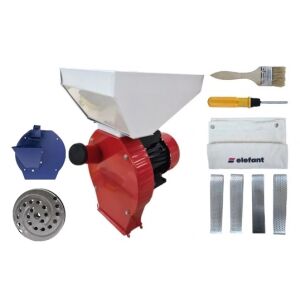 Elektromos malom Elefant 350E Oroszország, 3000 ford./perc, max. 200 kg, 3,5 KW + Zöldség-gyümölcs adapter 144011553 - Haszonállat tartás