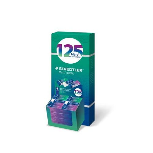 Radír display, STAEDTLER "Mars® Plastic 526, 125 years", kék-zöld-lila 144014968