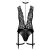 Noir Handmade F297 Libido Deep-V bodysuit with collar, pearl chain and garter L 144027108