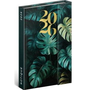 Realsystem mágnessel záródó agenda, határidőnapló, 11x16cm, heti tervező, 2026, Monstera 144027319 - Napló