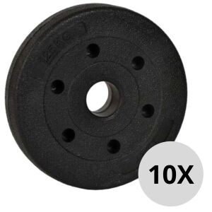 Funfit 1.25kg Weight Plate - Bitumen Weight Disc for Strength Training - Weight & Dumbbell