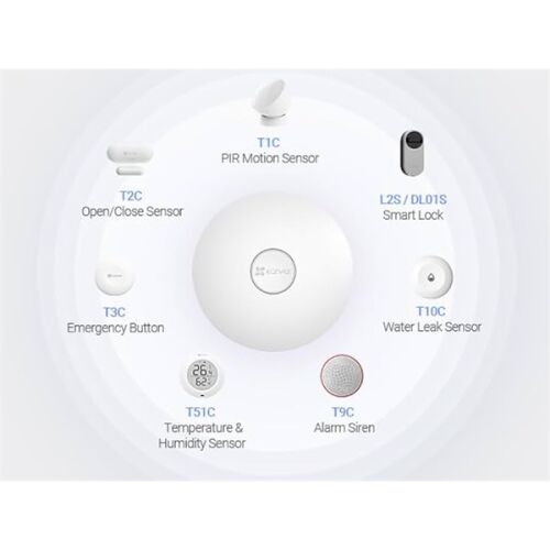 Ezviz a3-r200 okos központi vezérlőegység, azonnali risztások, 85db sziréna, egyszerű beállítás és vezérlés CS-A3-R200-WBG