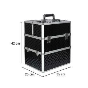 3 szintes zárható kozmetikai láda - 35x24x42cm 144040075 - Kozmetikai bőrönd