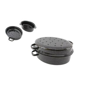 Zománcozott Ovális Tál+Tető 34cm 5.5 Literes