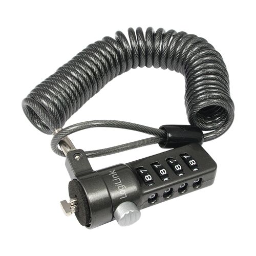 Bezpečnostný kábel so 4-miestnym kódom, čierny