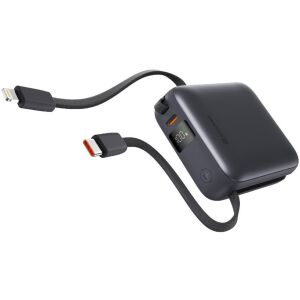 Swissten 22.5W Power Bank beépített USB-C és Lightning kábellel - Swissten