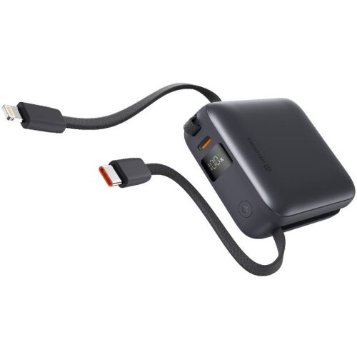 Swissten 22.5W Power Bank beépített USB-C és Lightning kábellel