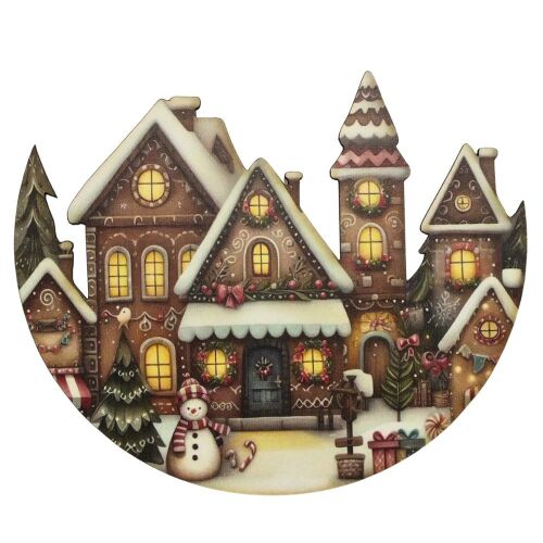 Nyomtatott dekorkarton - Félkoszorú közép - házikós 10x11,8cm 144078356