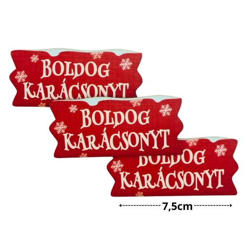 Nyomtatott dekorkarton Karácsonyi szalag tábla hóval, 3 darabos szett - Dekorkarton
