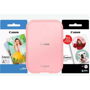 Canon ZOEMINI 2 Fotónyomtató Rózsaarany + 5x7,6cm ZINK fotópapír 20 lap + 3.3 cm ZINK 10 lap körmatrica papír 144079268 - Mobil nyomtató