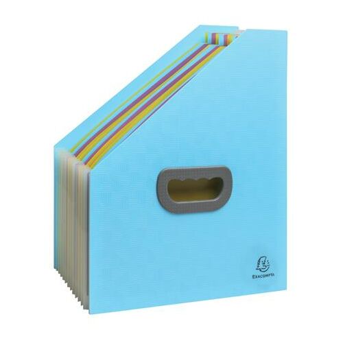 Harmonika iratpapucs, 265x325 mm, PP, 12 rekeszes, EXACOMPTA "Pop`NCo", ciánkék 144080176