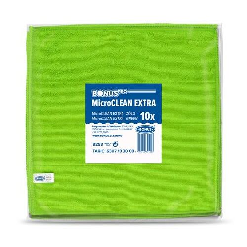 Törlőkendő, univerzális, 10 db, 40x40 cm, BONUS "MicroCLEAN Extra", zöld 144080182
