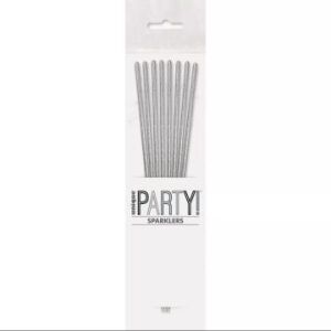 Tortensprühkerzen - silbern, 18 cm - Set à 8 Stück 144082439 - Godan