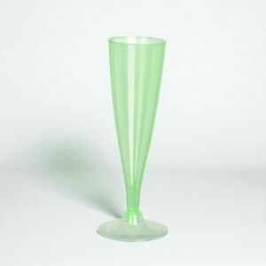 Parti pezsgős pohár 4db, műanyag, 130ml - zöld színben