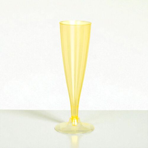 Parti pezsgős pohár 4db, műanyag, 130ml - sárga színben