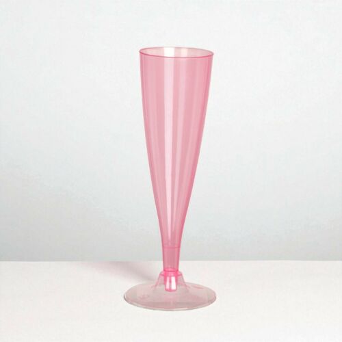 Parti pezsgős pohár 4db, műanyag, 130ml - rózsaszín színben