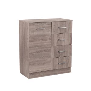 Miami komód 1 ajtós 4 fiókos 80x92 cm yorki tölgy-yorki tölgy 144088586 - Nappali bútor